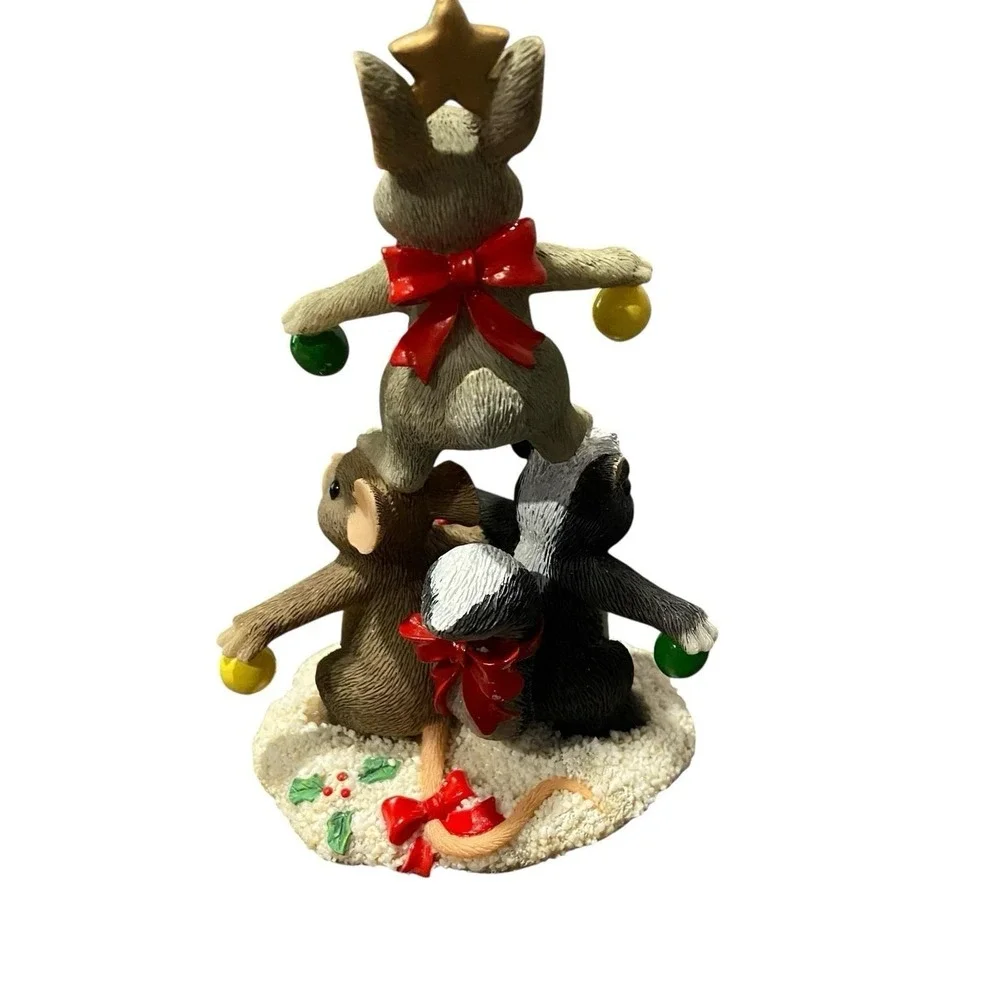Charming Tails Figurine  Christmas Tree Trio Dean Griff #87/112 Special Edition